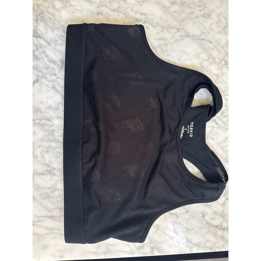 Torrid Active Black Skull Mesh Racerback Sports Bra Plus Size 2 15065963